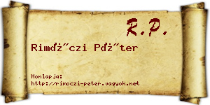 Rimóczi Péter névjegykártya