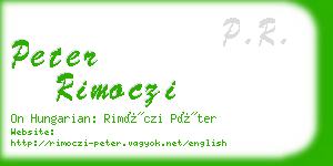 peter rimoczi business card